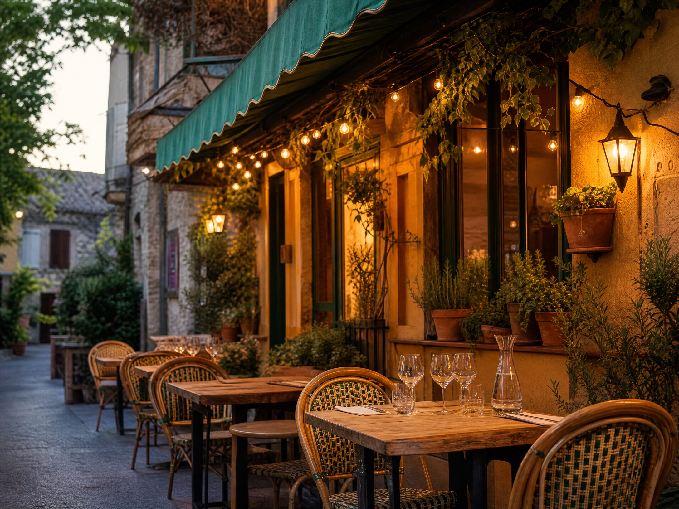 Terrasse de bistrot conviviale
